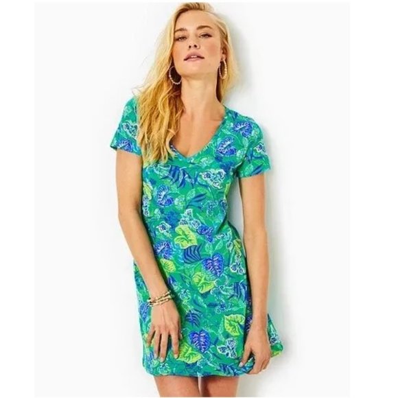 Lilly Pulitzer Dresses & Skirts -  Lilly Pulitzer Etta Short Sleeve Dress Botanical Green In A Flutter